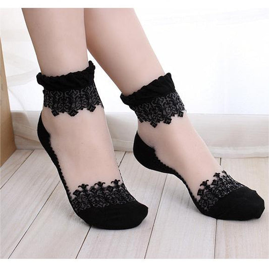 Alexandray Women Invisible Lace non-slip Socks