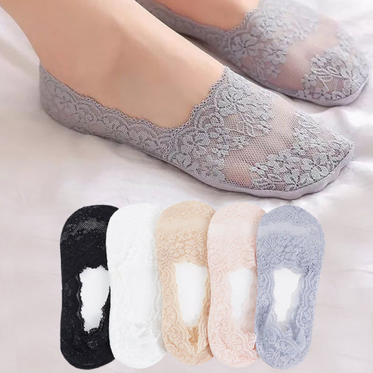Alexandray Women Lace Invisible Ankle Thin Slipper Hollow Out Socks