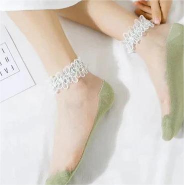 Alexandray Women Lace Crystal Socks